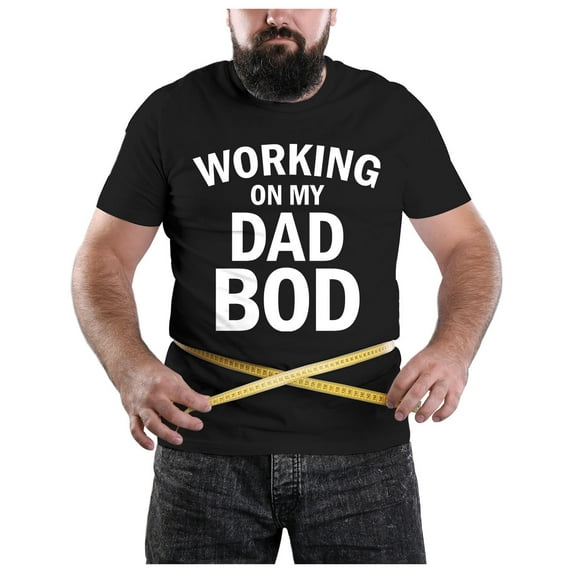 It's Not a Dad Bod, It's a Father Figure Shirt - Funny Father's Day Gift for Dad - Humorous Men's T-Shirt - Black 5X-Large - Great Birthday, Christmas, or Father's Day Present