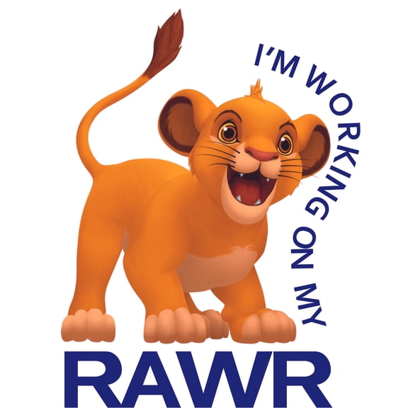 I'm Working On My Rawr - Kids Bedroom Living Room Removable Simba Wall Decal Quotes Design | 20" x 25" Vinyl Home Art The Lion King Decor StickerDecal Cartoon Movie Wall Decoration Multi-color Sticker