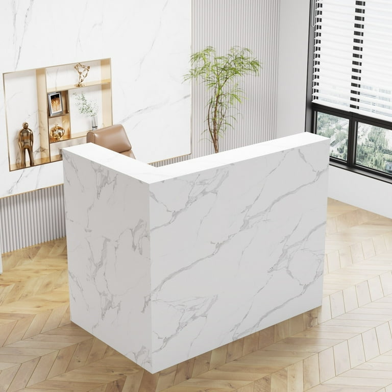 Bed Bath and Beyond Modern L Shaped Reception Desk with Storage