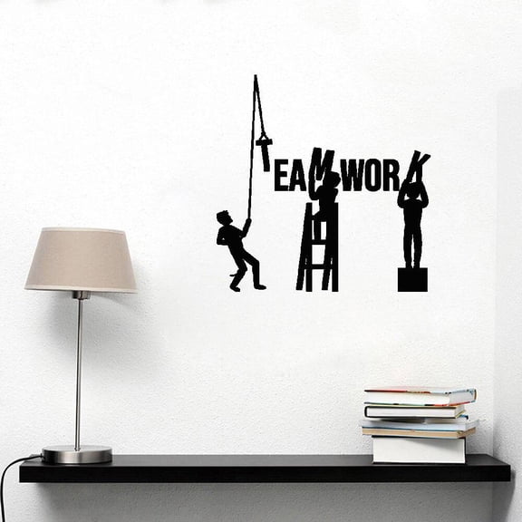 Working Team Wall Sticker Decal TeamWork Office Decoration Self-adhesive Design Murals Custom Color Gift 42x41cm