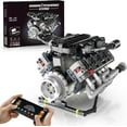 thumbnail image 1 of Working V8 Engine Kit: Visible Car Model with Motor, Lights & App Control, Build Your Own STEM Project for 14+ Adults Kids ,Office facade decoration(715PCS), 1 of 6