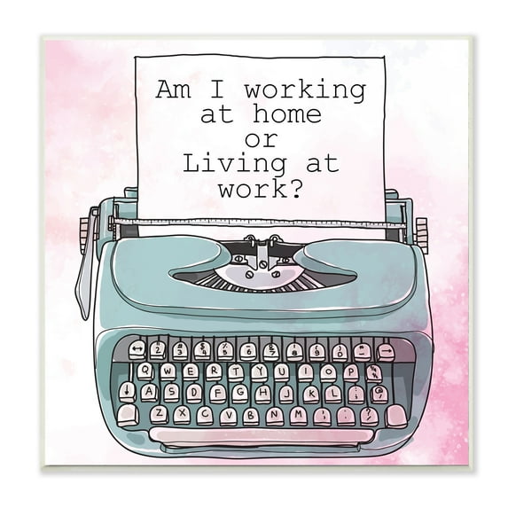 Stupell Industries Working at Home Phrase Sassy Typewriter Over Pink,12 x 12,Designed by Kim Allen