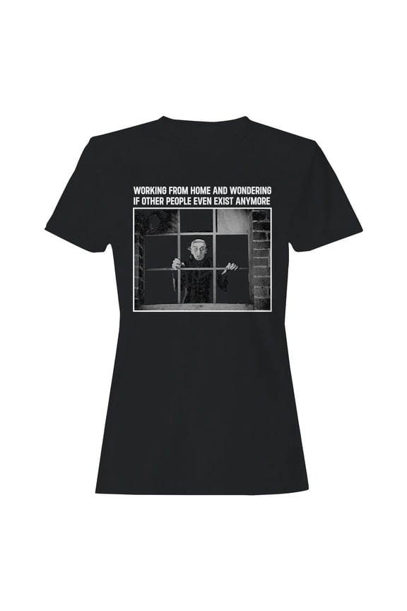 Working from Home Vampire Humor Women's T-shirt