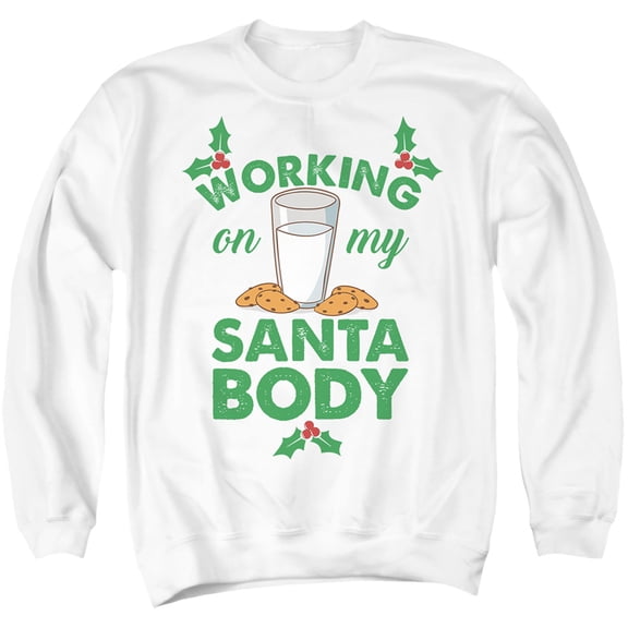Working on My Santa Body for Christmas Unisex Adult Crewneck Sweatshirt