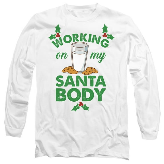 Working on My Santa Body for Christmas Unisex Adult Long-Sleeve T Shirt