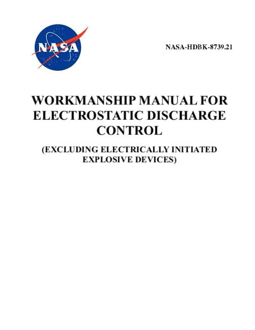 Workmanship Manual for Electrostatic Discharge Control: NASA-HDBk-8739. ...