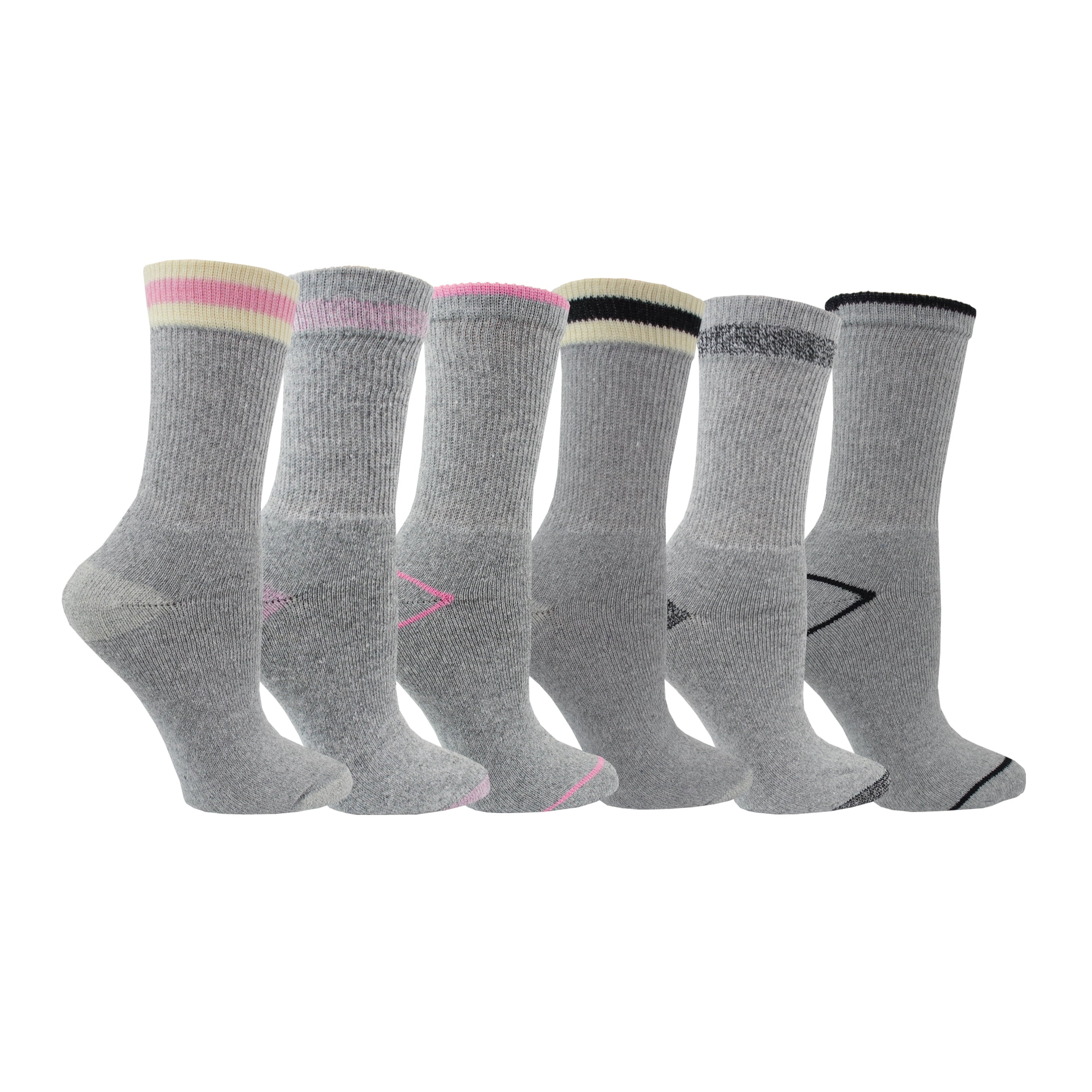 Workmate Lds 6pk Crew Sock Ash Combo
