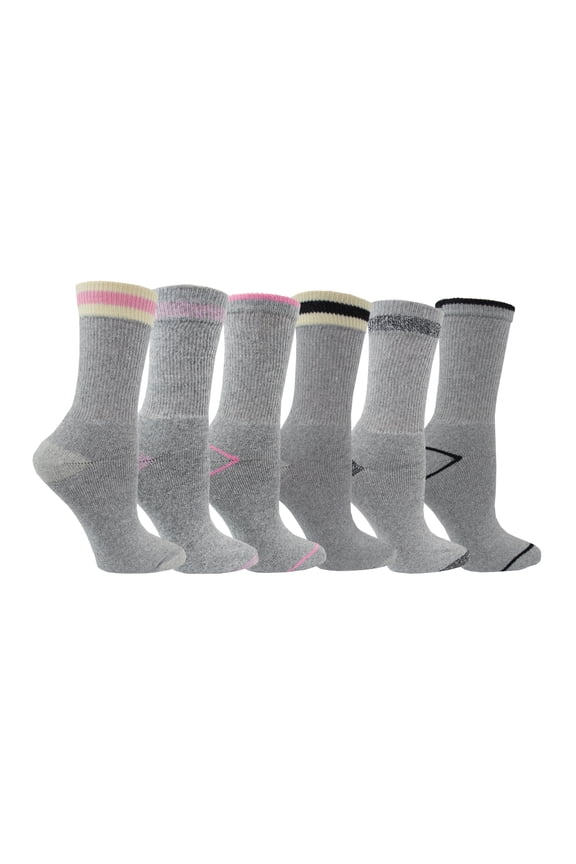 Lds 6pk Crew Sock Ash Combo