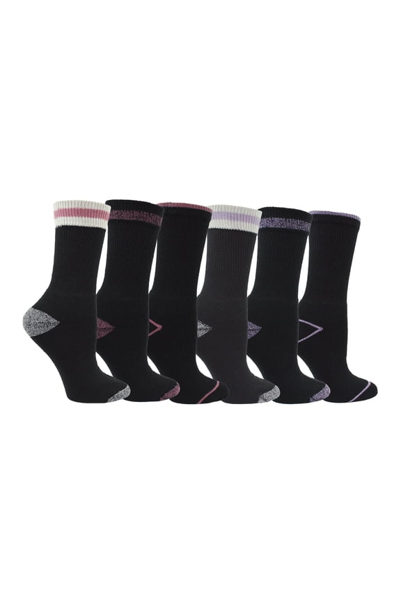 Lds 6pk Crew Sock Black Combo