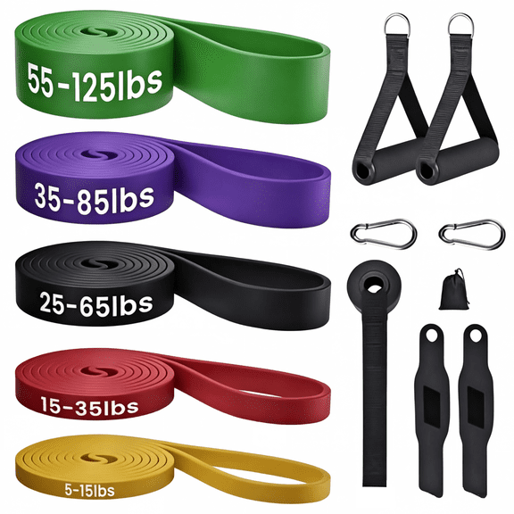 Workout Band Set w/ Wrist Support – for Pull‑Ups, Stretch & Gym, Men & Women