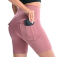 thumbnail image 1 of Workout Biker Shorts Women Fashion Solid Color Pocket Pull Rope Loose Tight Waist Loose Short, 1 of 5