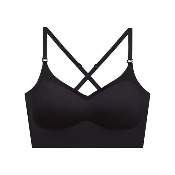 Workout Bras for Women New Ladies Seamless Comfortable No Underwire Breathable Gathering-Shaped Seamless Bra Woman Underwear Everyday Bras for Women Support Style B-54 Black
