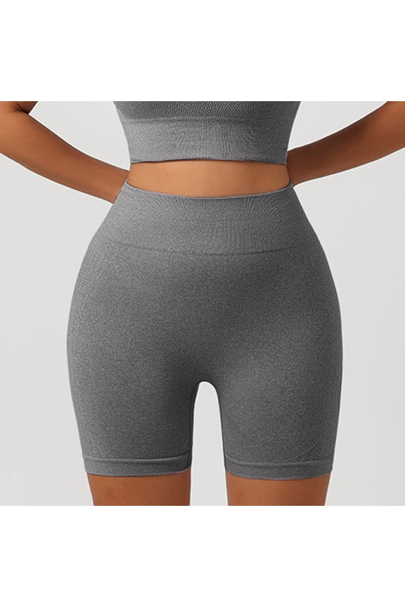 Workout Butt Lifting Shorts Women Seamless High Waist Scrunch Booty Gym Shorts for Yoga and Running 2026 Gray M