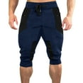 thumbnail image 1 of Workout Capris for Men Elastic Waist Drawstring Lightweight Shorts Trousers Slim Fit Running Hiking Pant, 1 of 4