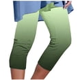 thumbnail image 1 of Workout Capris for Women Plus Size New Women Sports Yoga Capris Solid Color Comfortable Casual Beach Pants Yoga Cropped Trousers Green L, 1 of 5