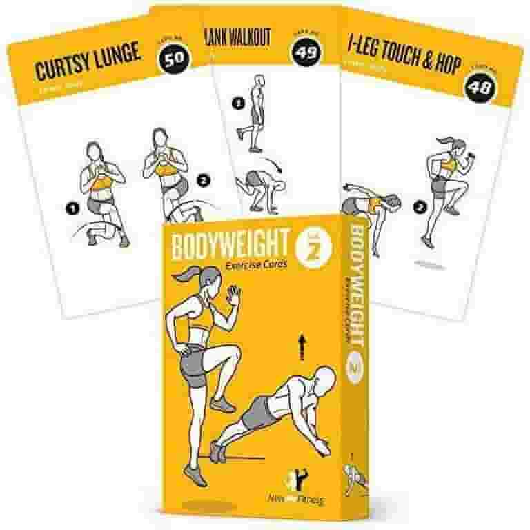 Gym Mat NewMe Fitness Exercise Cards Pack Of 62 Barbell