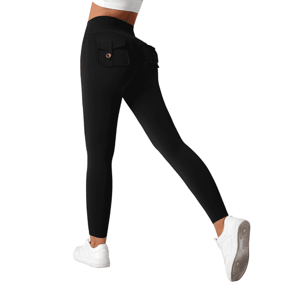 Workout Cargo Leggings with Pockets for Women Butt Lifting Leggings Gym Yoga Pants