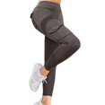thumbnail image 1 of Workout Cargo Leggings with Pockets for Women Hidden Butt Lifting Leggings Gym Yoga Pants Dark Grey M, 1 of 8