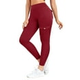 thumbnail image 1 of Workout Cargo Leggings with Pockets for Women Hidden Butt Lifting Leggings Gym Yoga Pants Jujube Red L, 1 of 6