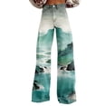 thumbnail image 1 of Workout Casual Pants for Women Independence Day Wide Leg Pants Woman Elastic High Waist Pants Lightweight Plus Size Casual Summer Sweatpants Pants Xxxl, 1 of 6