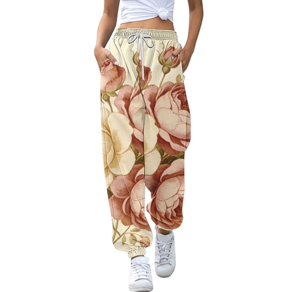 Workout Casual Pants for Women Casual Sports Pants With Elastic High Waist Colorful Pattern Printing Soft Pants Pants L