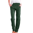 thumbnail image 1 of Workout Casual Pants for Women Cotton Linen Pants Wide Leg Beach Trousers Casual Summer Lightweight Bottoms Pants M, 1 of 6