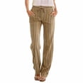 thumbnail image 1 of Workout Casual Pants for Women Linen Pants Summer Wide Leg Pants Elastic Waist Pants High Waisted Pants Casual Beach Trousers Pants L, 1 of 4