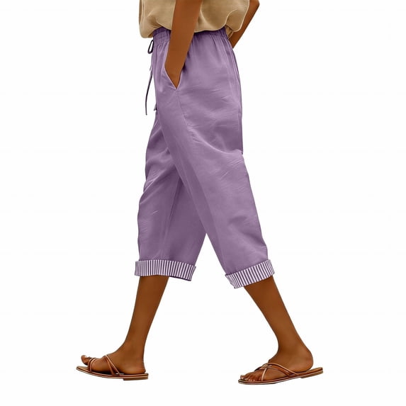 Workout Casual Pants for Women Linen Pants Summer Wide Leg Pants Elastic Waist Pants High Waisted Pants Casual Beach Trousers Pants Xl