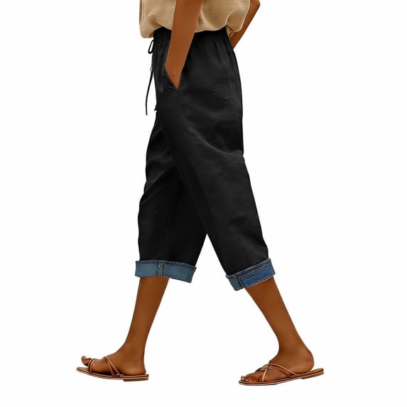 Workout Casual Pants for Women Linen Pants Summer Wide Leg Pants Elastic Waist Pants High Waisted Pants Casual Beach Trousers Pants Xxxl