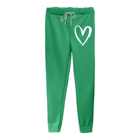 Workout Casual Pants for Women Love Print Fleece Lined Thickened Casual Sports Trousers Pants Xxl