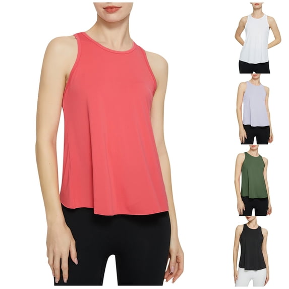 Workout Clothes for Women Sleeveless Summer Athletic Tank Tops Open Back Undershirt Tops for Athletic Running Tennis Yoga Oversized Racerback Breathable Tee