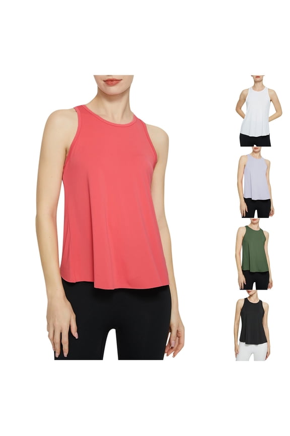 Workout Clothes for Women Sleeveless Summer Athletic Tank Tops Open Back Undershirt Tops for Athletic Running Tennis Yoga Oversized Racerback Breathable Tee