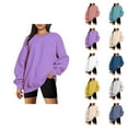 thumbnail image 1 of Workout Clothes for Women Women's Solid Sweatshirt Womens Autumn And Winter Loose Top Solid Color Shoulder Sleeve Hoodless Pullover Sweatshirt Sweater, 1 of 4
