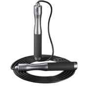 Workout Cross ropeAdjustable Jumping Rope for Fitness for Men Women and Kids - silver black