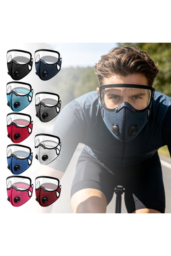 Workout Cycling Face Mask, Exercise Mask, Full Face Respirator Mask, Face Mask with Visor, Rose Magenta 1Pc with Detachable Eye, Anti-Fog Design, Replaceable Filters, 14X6X5 Inch