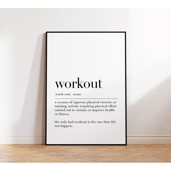 Workout Definition Print, Workout Quote Art, Funny Workout Gifts, Gym Wall Decor, Motivational Print, Fitness Wall Art Poster , Poster Print Only