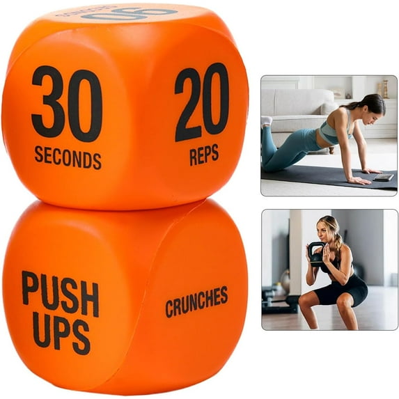 Workout Dice Game for Men & Women, 1 Pair Exercise Dice for Strength Training, Portable Home Gym Equipment, Funny Fitness Gift for Travel Office & Outdoor