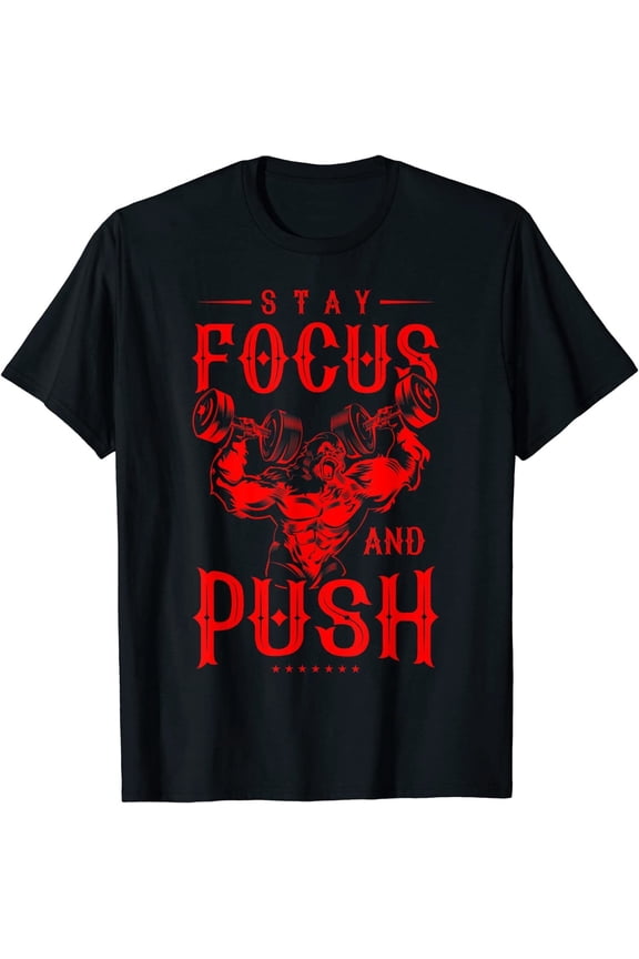 Workout Fitness Bodybuilding Gym Silverback Primate Heavy Weight T-Shirt