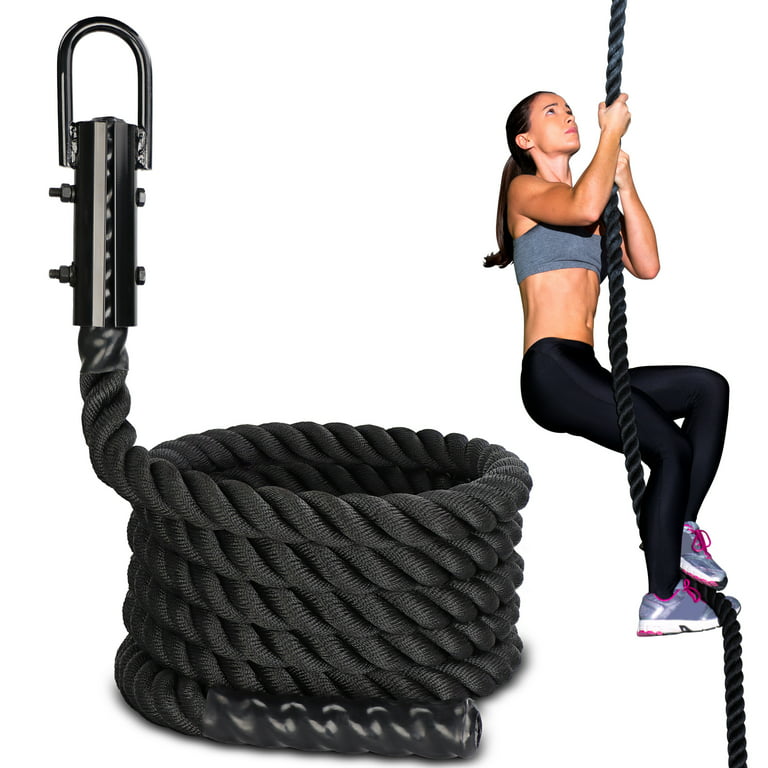 Workout Fitness Climbing Rope Gym Exercise Battle Rope 20 Ft in Black 