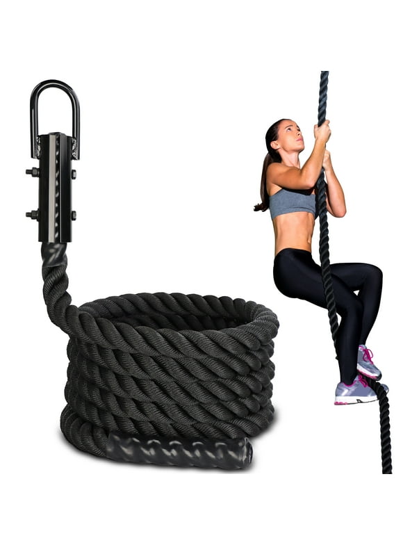 Workout Fitness Climbing Rope Gym Exercise Battle Rope 20 Ft in Black