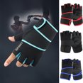 thumbnail image 1 of Workout Gloves for Men & Women Anti Slip Fitness Gloves with Wrist Wrap Support Provide Full Palm for Weightlifting Military Press Chest Press Pull ups Dumbbell Barbell, 1 of 8