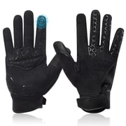 SAVIOR HEAT Full Finger Workout Gloves for Men Women, Touch Screen Gym Gloves with Anti-Slip Grip, Breathable UV Protection Fitness Gloves for Weight Lifting Cycling Hiking Driving Sports, Black