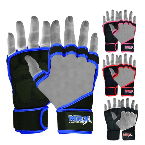 Workout Gloves for Men and Women Ventilated Weight Lifting Gloves with Wrist Wraps sticky Palm Protection with Extra Grip Gym Gloves for Exercise Pull Ups, Cross Training | Blue L/XL