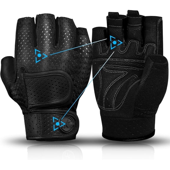 Workout Gloves Padded Weight Lifting Gloves for Men/Women, [3MM Gel] Fingerless Grip Gym Gloves Fitness Gloves for Exercise,,Weightlifting, Cycling, Pull ups, Rowing