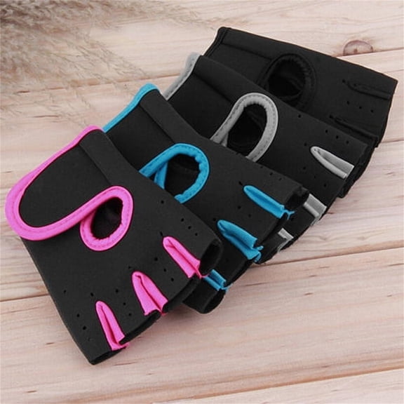 Workout Gloves for Women And Men Breathable Weight Lifting Gloves with Non-Slip Silicone Padding Fingerless Gym Gloves for Cycling Rowing Pull Ups Training Hot Pink S