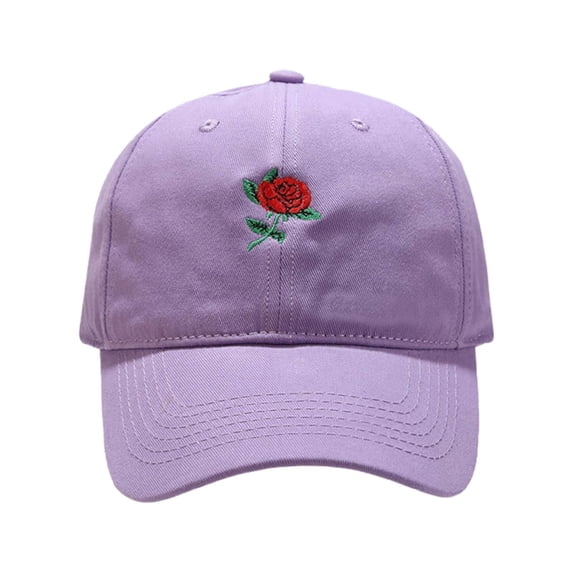 Workout Hats for Men Fashion Embroidered Rose Baseball Cap Soft Top Adjustable Unisex Dad Hat For Casual Streetwear Style