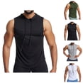 thumbnail image 1 of Workout Hooded Tank Tops Men Lightweight Breathable Muscle Sleeveless Shirt Athletic Running Gym Tanks, 1 of 5