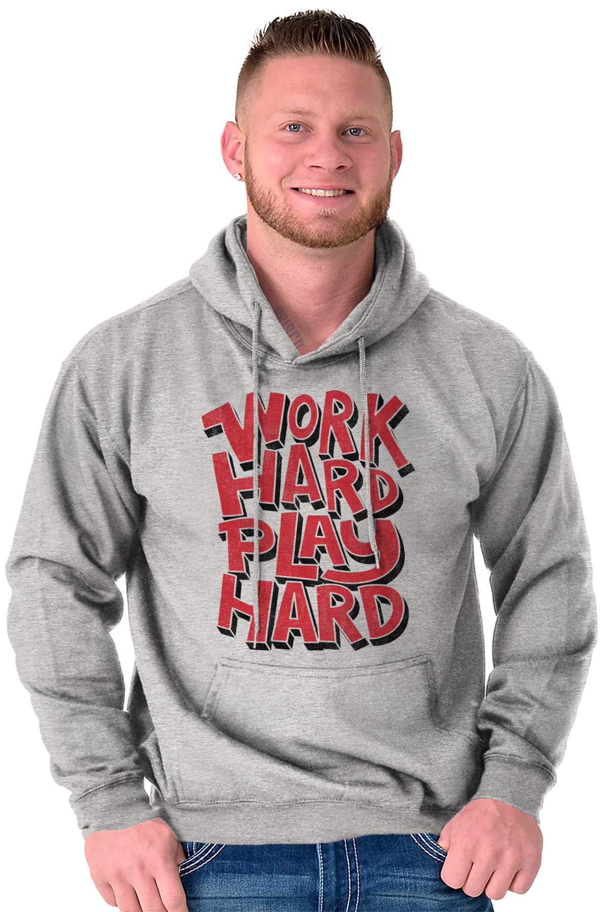 Workout Hoodies Sweat Shirts Sweatshirts Work Hard Play Hard Graphic  Novelty Gym Gift - Walmart.com