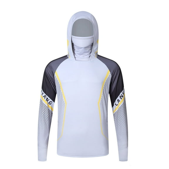 Workout Hoodies for Men Lightweight Breathable Sun Protection Hoodie with Face Mask Uv Blocking Outdoor Fishing Hiking Graphic Hoodie