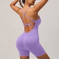 thumbnail image 1 of Workout Jumpsuit For Women Summer Outdoor Sleeveless One Piece Yoga Fitness Training Running Cycling Weekend Workout Wear Weekend Ready Look Clean Casual Finish Purple M, 1 of 6